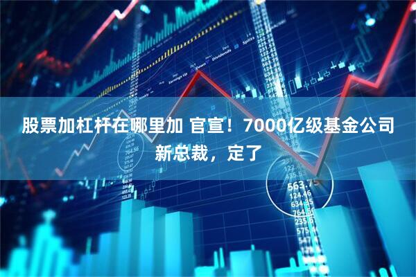 股票加杠杆在哪里加 官宣！7000亿级基金公司新总裁，定了